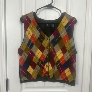 Vintage argyle knit sweater vest from Lizsport. L
